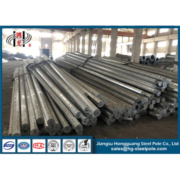 Buy 16m Galvanized Steel Pole With Flange Mode , Power Transmission Poles at wholesale prices