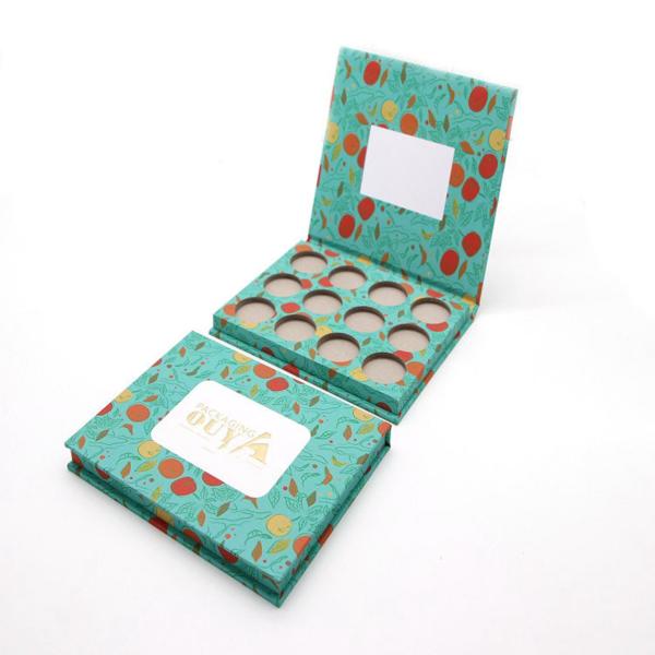 Triangle Empty Chipboard Gift Boxes Eyeshadow Palette Packing Private Label Custom 6 Holes 10*10*10cm