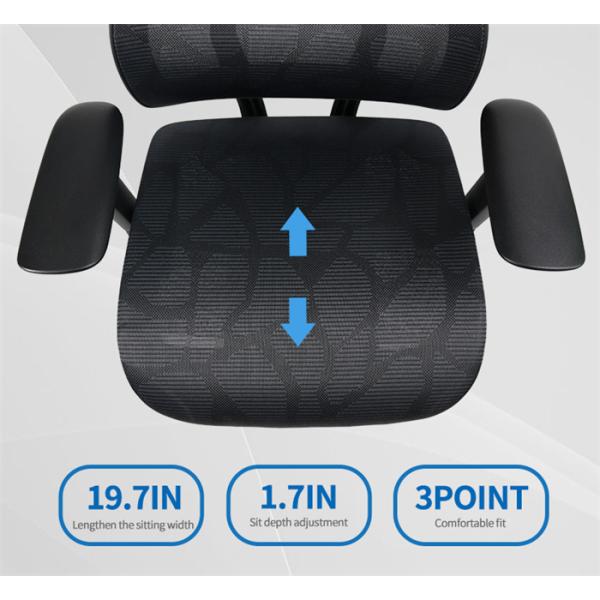 Nylon Mesh PA66 Tall Back Office Chair Aluminum Base 3D Armrest