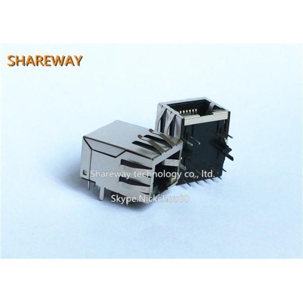 Modular RJ45 Ethernet Connectors R/A RJ45 NONSHIELDED 8 CONT Y/G LEDS Cross To RJHSE-5081