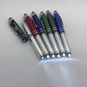 Plastic Led Light Black Ballpoint Pen Refillable Customized