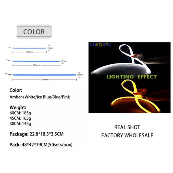 45cm 60CM Drl LED Strip Vehicle LED Work Lights Drl Flexible Led Headlight Strips