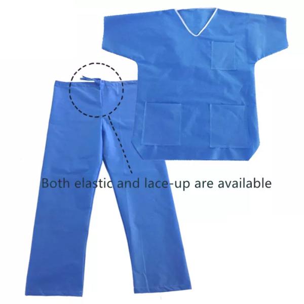 Short Sleeve Non Woven Disposable Scrub Suit