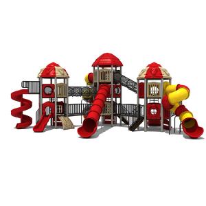 120cm Fall Height Plastic Slide Playground 20 Persons Capacity