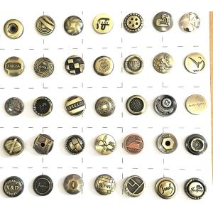 wholesale Zinc Alloy Screw Jean Button Custom brand logo metal button