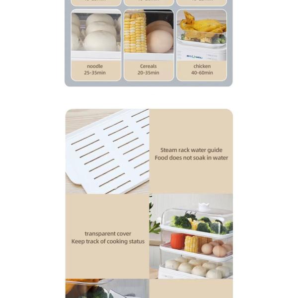Multifunctional Large Capacity 3 Layer Cooking Steamer Pot Electric Food steamer Pot With Visualization lid