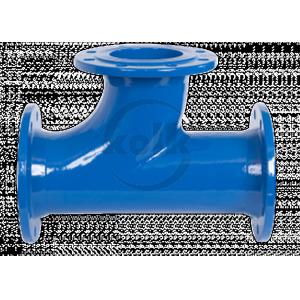 All Flange Tee Ductile Iron FIttings Cement Mortar Lined With Radial Branch