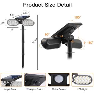 3.7V 2200mAH 6H Charging Wireless Landscape Spotlights Dual Heads