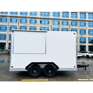 Double Axis Food Mobile Trailer White Food Concession Trailer
