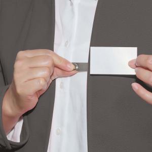 2 Neodymium Magnets Back Magnetic Name Badge Holders Block Design