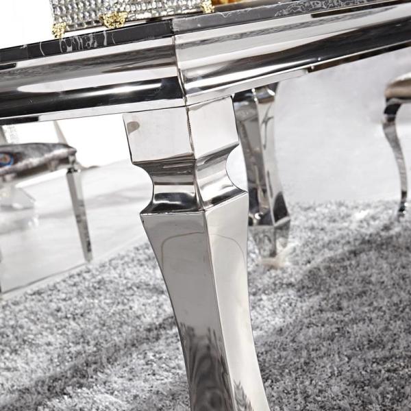 Marble Luxury Modern Dining Tables Prismatic Table Leg 8 Seaters Home Furniture Silver