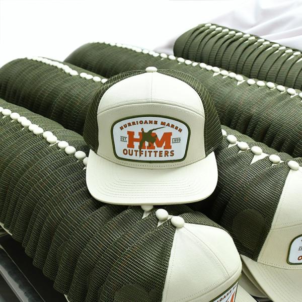 Buy Modern High Profile Flat Brim Mesh Cap With Snapback Closure Embroidered Logo at wholesale prices