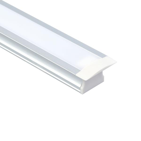 Buy Anodized Silver Recessed Led Aluminum Profile For Cabinet Lighting at wholesale prices