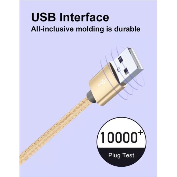 3m 10ft Micro USB V8 Cable , Flexible Mobile Phone Charging Cable