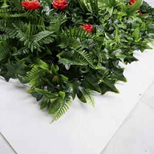 Wooden Frame Artificial Green Wall Indoor 42cm Waterproof