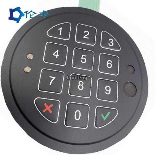 Customizable Flat Membrane Keypad -30C-80C Temperature Range and DC 12V Voltage