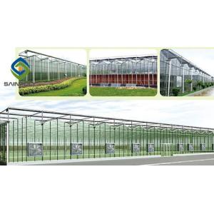 3.0m 6.0m Glass Multi Span Greenhouse For Agricultural