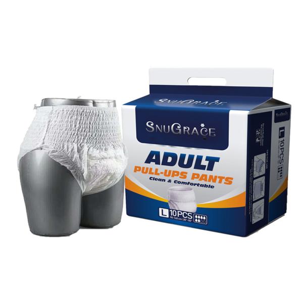 Buy Unisex Senior Disposable Absorbent Underwear Brief Pants Type with Plain Woven Style at wholesale prices