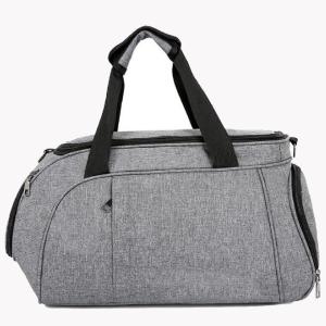 Dual Use Nylon Duffle Shoulder Bag With Shoes Compartment