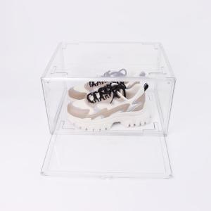Quality Stackable Magnetic Door Clear Acrylic Shoe Box Transparent for sale