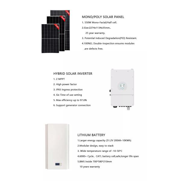 INMETRO 3kw Off Grid Solar System 5kw 10kw Home Solar Panel Kit