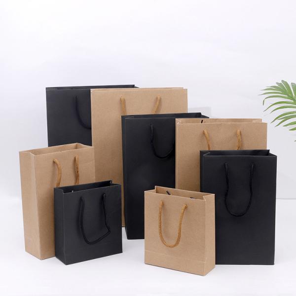 Buy Personalized Brown Paper Bags With Handles Eco Friendly With Logo Printing at wholesale prices