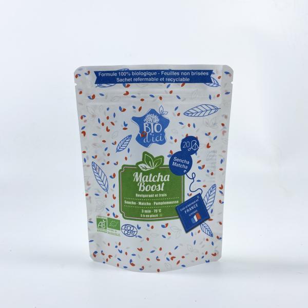 SGS Stand Up Compostable Kraft Paper Bags Customizable