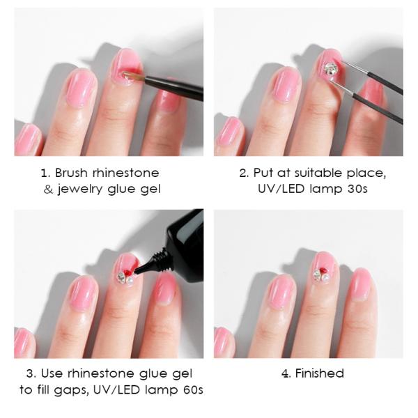 Pure Only Rhinestone Nail Gel Glue 3g Logo Customers' Logo No Label Foil Nail Glue Nail Art Adhesives Press on Nail