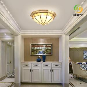 Copper Glass Residential Ceiling Light Living Room E27