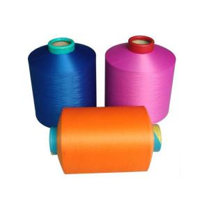 Eco Friendly Bright Dyed Polyester Yarn , Polyester Textured Yarn 250D/96F