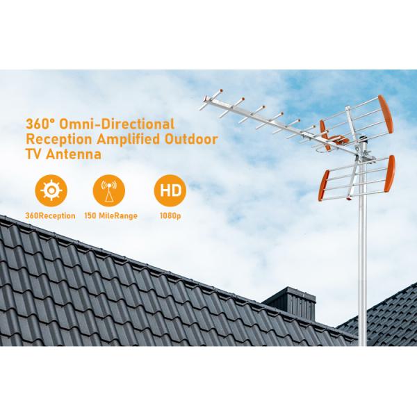 DVBT T2 High Gain Hdtv Digital Indoor Antenna , Uhf Hdtv Antenna 15dBi