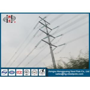Custom 220KV Electrical Steel Power Transmission Poles , Electrical Power Poles