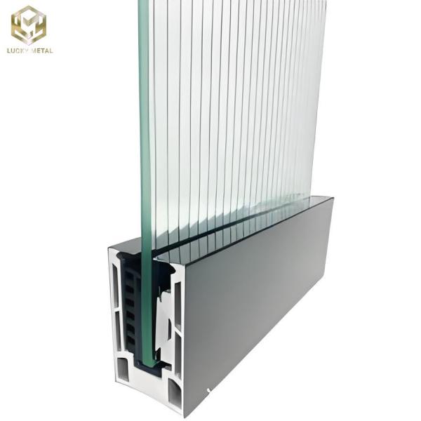 Buy Frameless Tempered Glass Aluminum Fence Panels Modern Slim Profile at wholesale prices