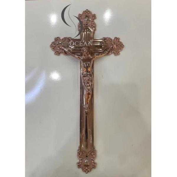Gold High Quality Plastic Jesus Funeral Cross Coffin Accessories OEM/ODM Service PJ03