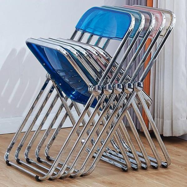 Custom Logo Clear Plastic Folding Chair for Garden Restaurant Cafe Wedding Banquet Even