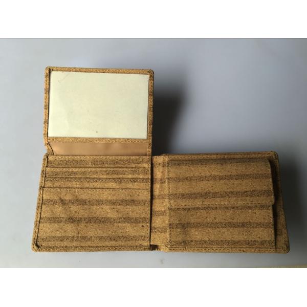 Buy New style Bifold men gender slim cork wallet 11x9cm with pocket coin and card slot at wholesale prices