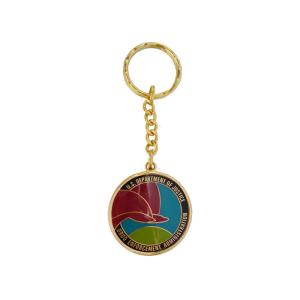 Gold Plating Zinc Alloy Metal Key Chain, Promotional Keychain with Epoxy, Custom