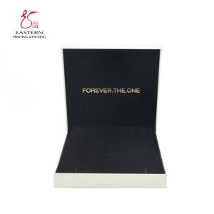 Elegant Pearl Necklace Custom Cardboard Jewelry Boxes With Velvet Lining