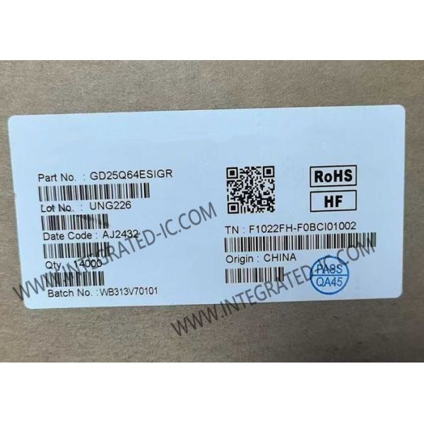 Buy GD25Q64ESIGR 64Mbit NOR Flash Memory IC with 133 MHz SPI - Quad I/O in 8-SOP Package for 2.7V ~ 3.6V Applications at wholesale prices