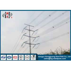 Custom 220KV Electrical Steel Power Transmission Poles , Electrical Power Poles