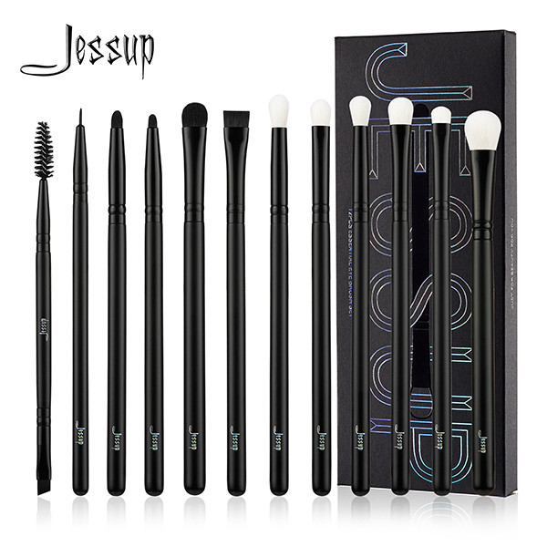 Buy Mixed Hair Black 12pcs Jessup Makeup Brushes Set at wholesale prices