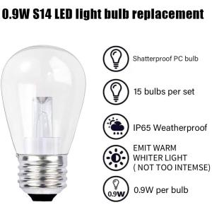 48ft Outdoor Shatterproof Commercial Grade LED String Lights