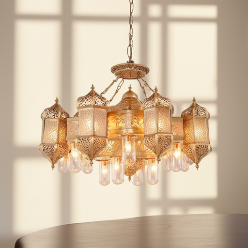 Buy Vintage Copper Chandelier with 6 Lights and Dimmable E27 E14 Bulbs at wholesale prices