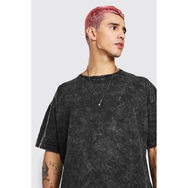 Acid Wash Man Pre Blank T Shirts Bio Heavy Cotton 220Gsm Vintage