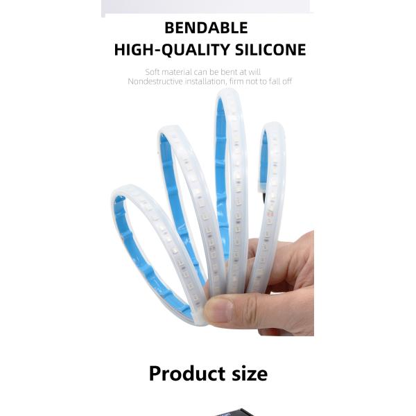 2pcs 12V Car LED Day Time Running Light Flexible Waterproof Strip Headlights DRL