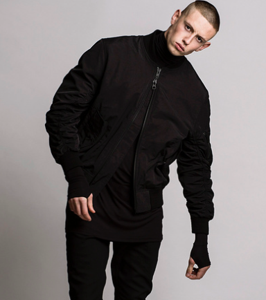 Metal Zipper Black Ma1 Bomber Jacket Mens 100% Polyester Machine Wash