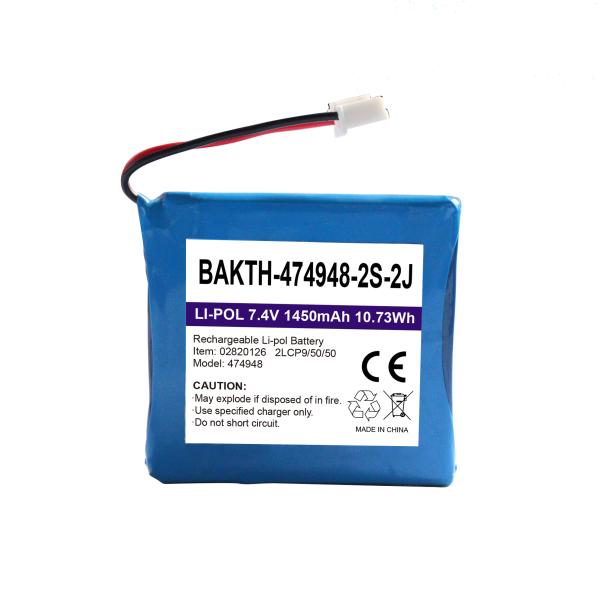 Factory Made Recharge 7.4 Volt Battery 02820126 1450mAh Lithium Battery Manufacturing Line 10.73Wh Rechargeable Lipo Battery