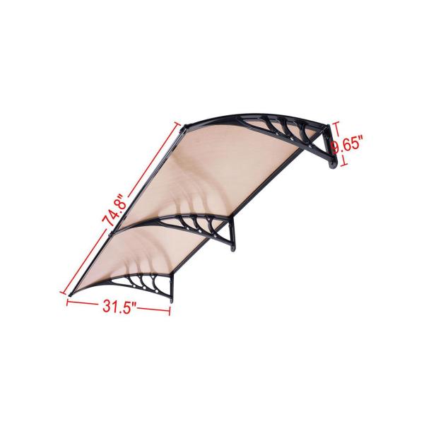 Durable Solid Polycarbonate Awning , PC Door Canopy Patio Cover Long Life Span