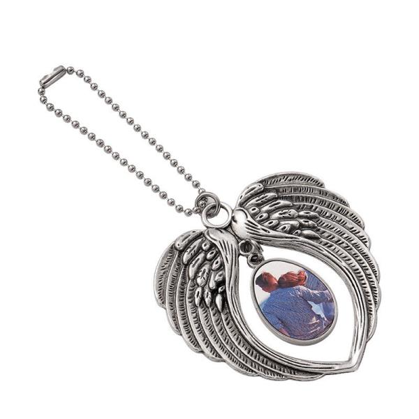 Sublimation Blank Angel Wing Car Hanger Forever In My Heart Angel Wing Ornaments