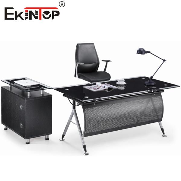 Buy Modern Rectangle Executive Glass Desk Office Computer Desk Furniture at wholesale prices